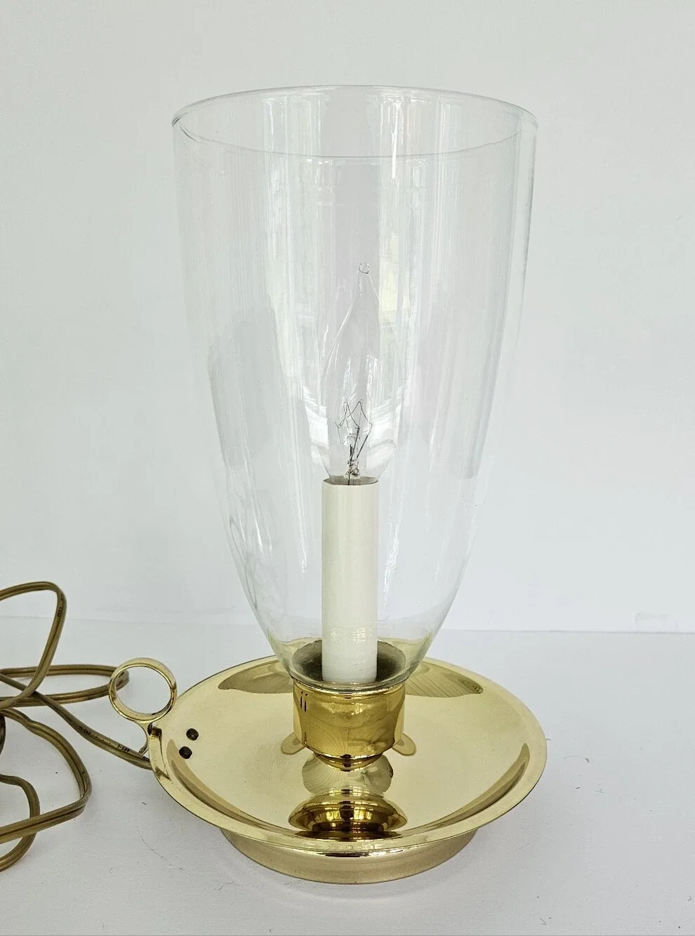 Vintage Brass Hurricane Candle Lamp 10